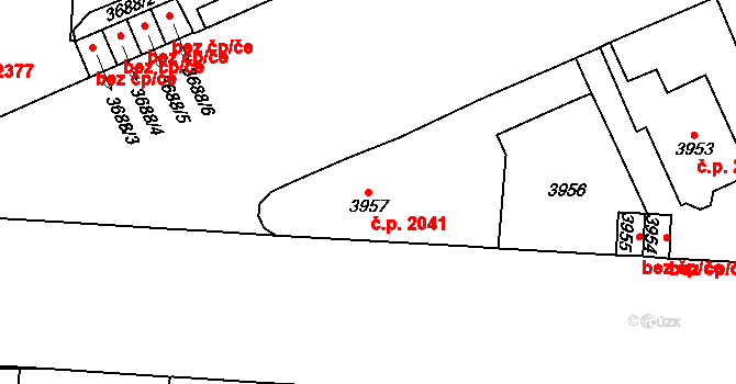 Vinohrady 2041, Praha na parcele st. 3957 v KÚ Vinohrady, Katastrální mapa