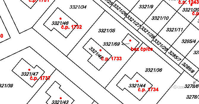 Chotěboř 1733 na parcele st. 3321/48 v KÚ Chotěboř, Katastrální mapa