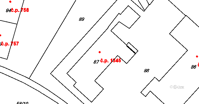 Lutyně 1345, Orlová na parcele st. 87 v KÚ Horní Lutyně, Katastrální mapa