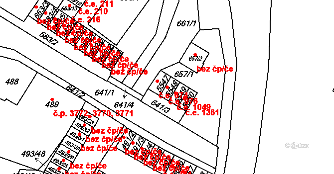 Chomutov 976 na parcele st. 5548 v KÚ Chomutov I, Katastrální mapa
