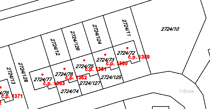 Kylešovice 1360, Opava na parcele st. 2724/73 v KÚ Kylešovice, Katastrální mapa