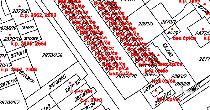 Teplice 39148581 na parcele st. 2870/111 v KÚ Teplice, Katastrální mapa