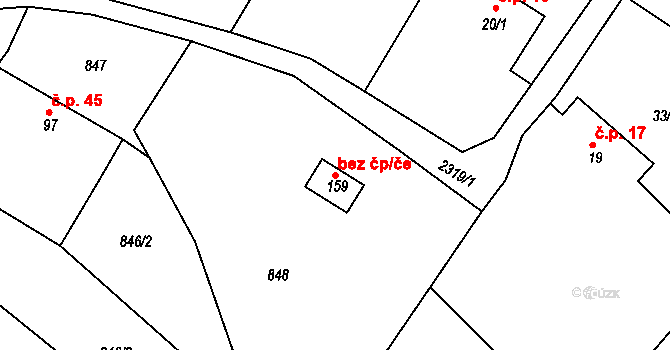 Petroupim 39368581 na parcele st. 159 v KÚ Petroupim, Katastrální mapa