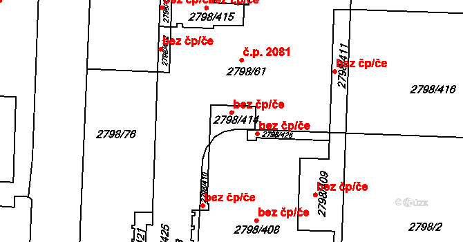 Praha 8 40469581 na parcele st. 2798/414 v KÚ Strašnice, Katastrální mapa