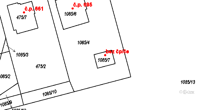 Rudolfov 40527581 na parcele st. 1085/7 v KÚ Rudolfov u Českých Budějovic, Katastrální mapa