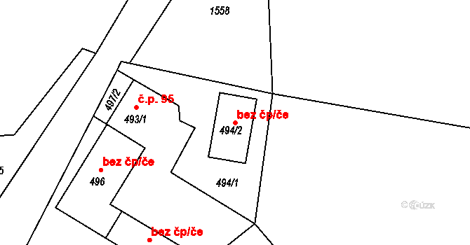 Suchdol nad Lužnicí 42978581 na parcele st. 494/2 v KÚ Tušť, Katastrální mapa