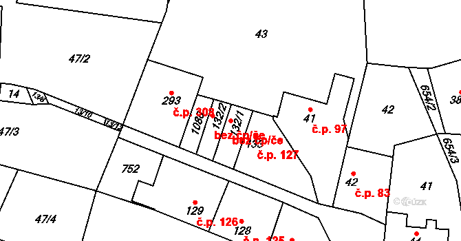 Líbeznice 43368581 na parcele st. 132/1 v KÚ Líbeznice, Katastrální mapa