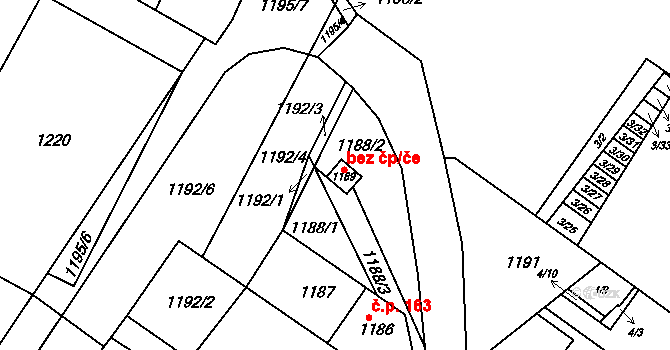 Svatobořice-Mistřín 44572581 na parcele st. 1189 v KÚ Svatobořice, Katastrální mapa