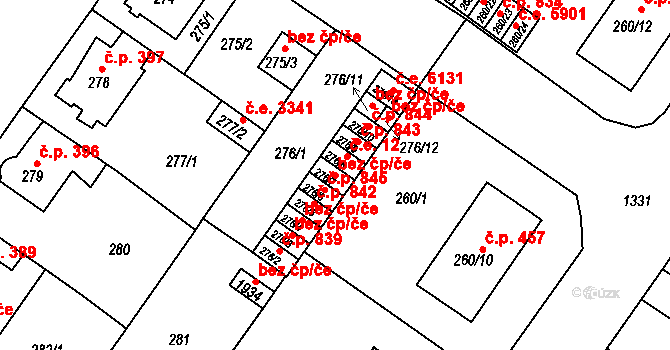 Ústí nad Labem 44737581 na parcele st. 276/7 v KÚ Bukov, Katastrální mapa