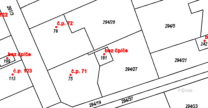 Kolšov 44902581 na parcele st. 181 v KÚ Kolšov, Katastrální mapa
