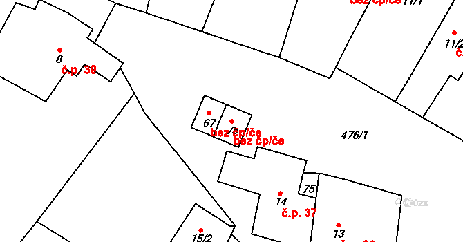 Heřmanice 46438581 na parcele st. 75 v KÚ Slotov, Katastrální mapa
