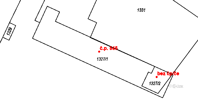 Bylnice 545, Brumov-Bylnice na parcele st. 1327/1 v KÚ Bylnice, Katastrální mapa