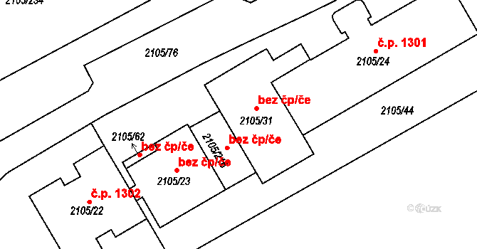 Jeseník 49204581 na parcele st. 2105/31 v KÚ Jeseník, Katastrální mapa