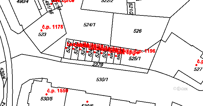 Teplice 49421581 na parcele st. 524/7 v KÚ Teplice-Trnovany, Katastrální mapa