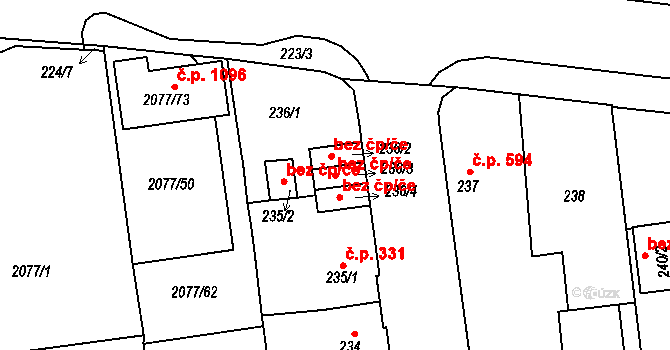 Třemošná 49612581 na parcele st. 236/3 v KÚ Třemošná, Katastrální mapa