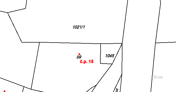 Malá Skrovnice 15, Velká Skrovnice na parcele st. 89 v KÚ Velká Skrovnice, Katastrální mapa