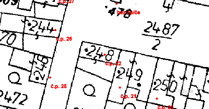 Nová Plánice 22, Plánice na parcele st. 248 v KÚ Plánice, Katastrální mapa