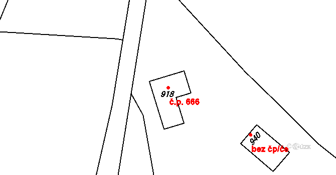 Černilov 666 na parcele st. 918 v KÚ Černilov, Katastrální mapa
