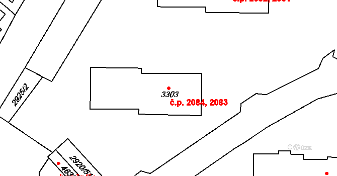 Rakovník II 2083,2084, Rakovník na parcele st. 3303 v KÚ Rakovník, Katastrální mapa