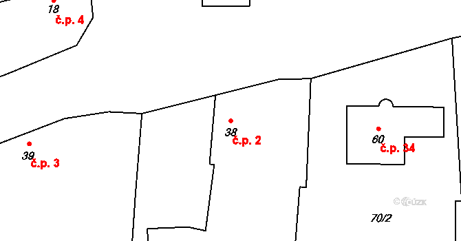 Láz 2, Kladruby na parcele st. 38 v KÚ Láz u Kladrub, Katastrální mapa