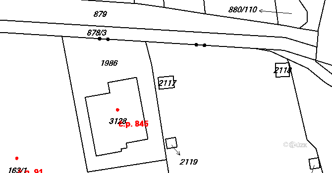 Úšovice 75, Mariánské Lázně na parcele st. 2664 v KÚ Úšovice, Katastrální mapa