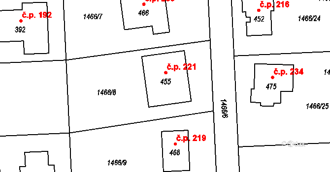 Olbramovice Ves 221, Olbramovice na parcele st. 455 v KÚ Olbramovice u Votic, Katastrální mapa