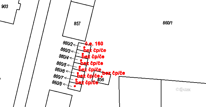 Nýřany 39628582 na parcele st. 860/3 v KÚ Nýřany, Katastrální mapa