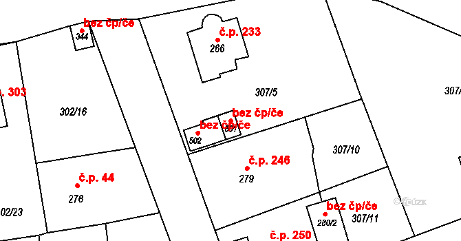 Broumov 40090582 na parcele st. 501 v KÚ Velká Ves u Broumova, Katastrální mapa
