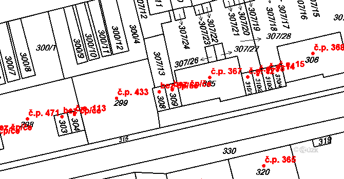 Velké Opatovice 41797582 na parcele st. 309 v KÚ Velké Opatovice, Katastrální mapa