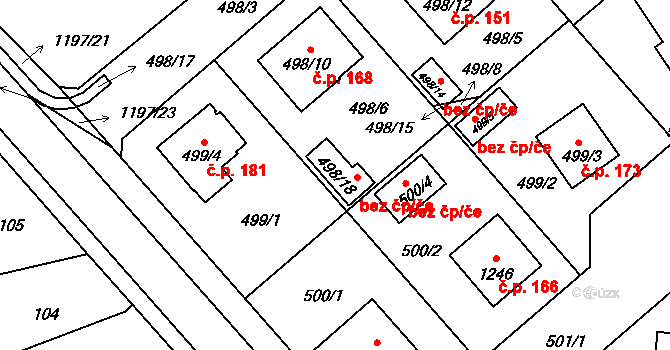 Meclov 42636582 na parcele st. 498/18 v KÚ Meclov, Katastrální mapa