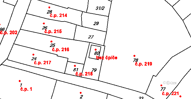 Česká Lípa 45917582 na parcele st. 80 v KÚ Česká Lípa, Katastrální mapa