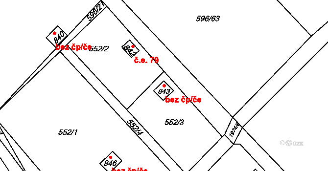Sezemice 48428582 na parcele st. 843 v KÚ Sezemice nad Loučnou, Katastrální mapa