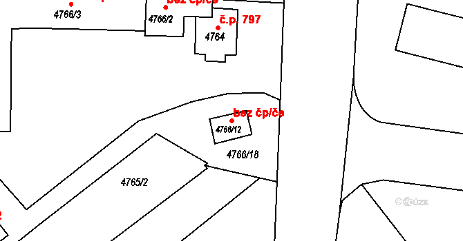 Česká Lípa 48978582 na parcele st. 4766/12 v KÚ Česká Lípa, Katastrální mapa