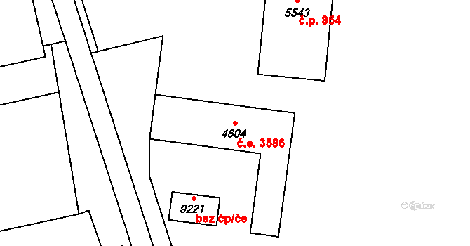 Zlín 3586 na parcele st. 4604 v KÚ Zlín, Katastrální mapa