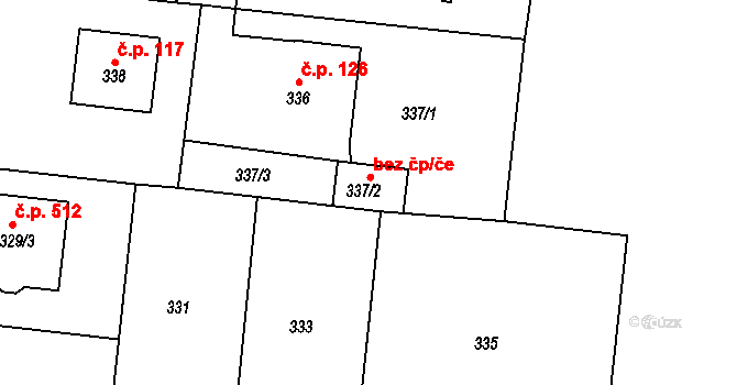 Praha 50082582 na parcele st. 337/2 v KÚ Březiněves, Katastrální mapa