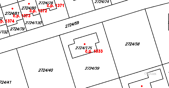 Kylešovice 1533, Opava na parcele st. 2724/175 v KÚ Kylešovice, Katastrální mapa