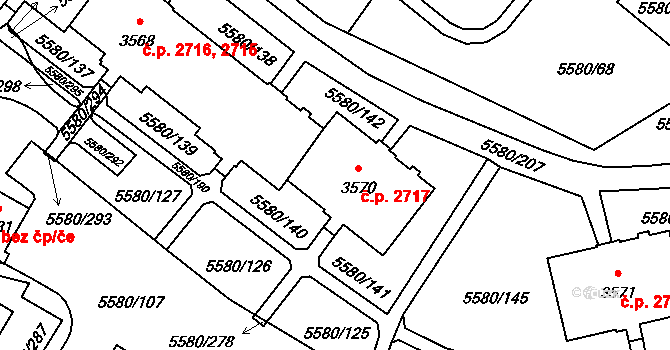 Žatec 2717 na parcele st. 3570 v KÚ Žatec, Katastrální mapa