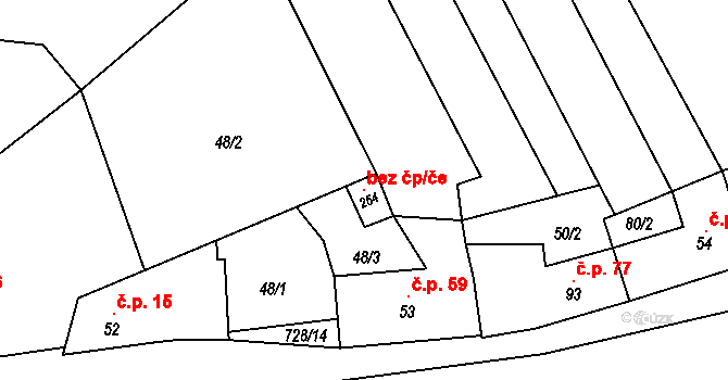 Dřevnovice 96271582 na parcele st. 254 v KÚ Dřevnovice, Katastrální mapa