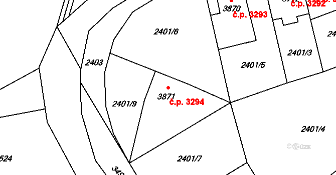 Zlín 3294 na parcele st. 3871 v KÚ Zlín, Katastrální mapa