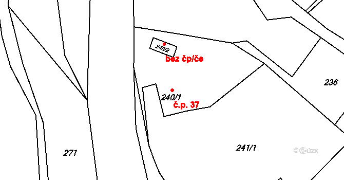 Ondřejov 37, Rýmařov na parcele st. 240/1 v KÚ Ondřejov u Rýmařova, Katastrální mapa