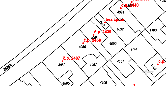 Kladno 2438 na parcele st. 4086/1 v KÚ Kladno, Katastrální mapa
