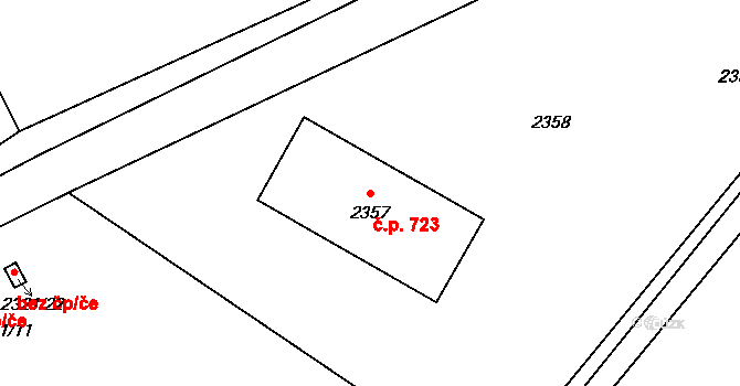 Libušín 723 na parcele st. 2357 v KÚ Libušín, Katastrální mapa