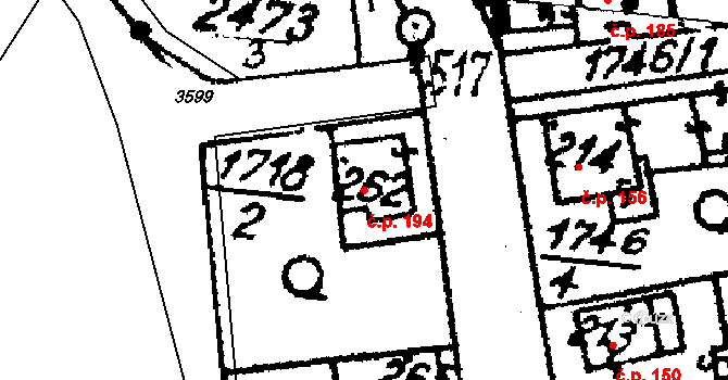 Paseka 194 na parcele st. 483 v KÚ Paseka u Šternberka, Katastrální mapa