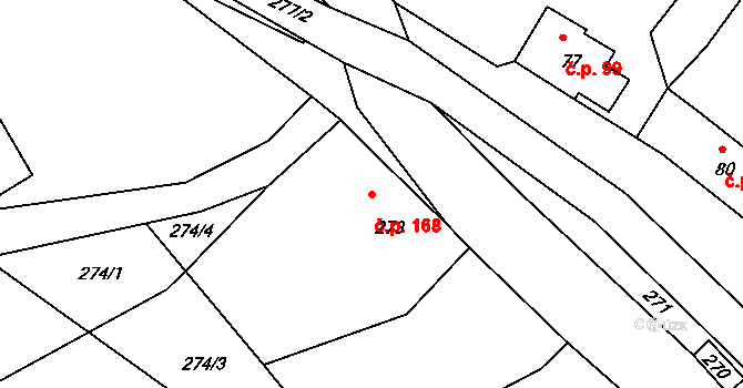Volfartice 168 na parcele st. 273 v KÚ Volfartice, Katastrální mapa