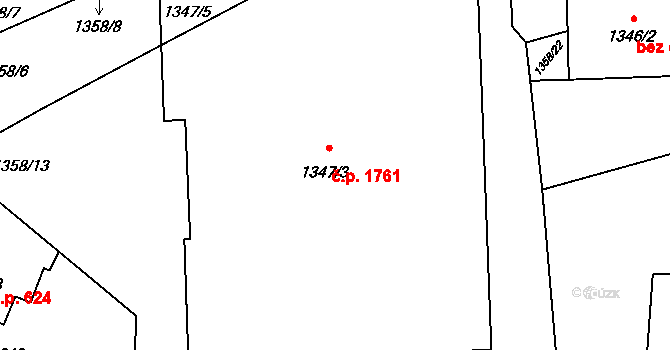 Chodov 1761, Praha na parcele st. 1347/3 v KÚ Chodov, Katastrální mapa