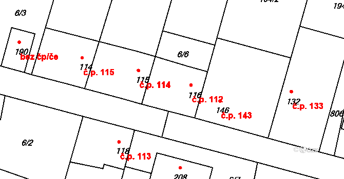 Dolní Slivno 112 na parcele st. 116 v KÚ Dolní Slivno, Katastrální mapa