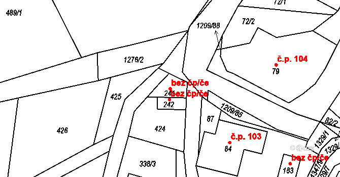 Horní Branná 38491583 na parcele st. 241 v KÚ Valteřice v Krkonoších, Katastrální mapa