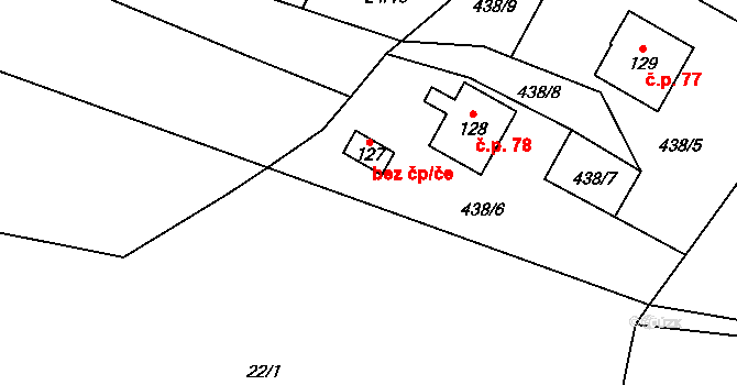Dubá 39758583 na parcele st. 127 v KÚ Dřevčice, Katastrální mapa