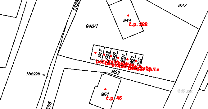 Jeseník 44357583 na parcele st. 948 v KÚ Bukovice u Jeseníka, Katastrální mapa