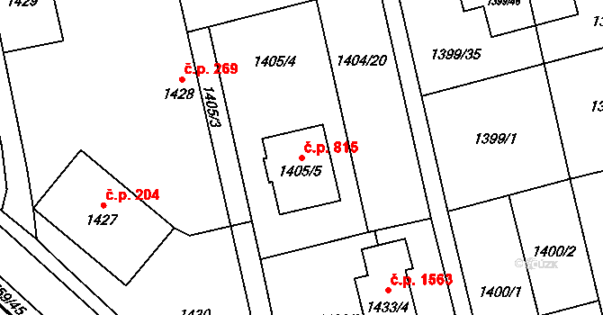 Kylešovice 815, Opava na parcele st. 1405/5 v KÚ Kylešovice, Katastrální mapa